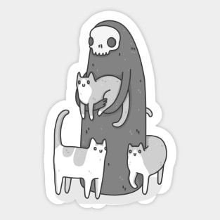 The Grim and Her Cats Sticker